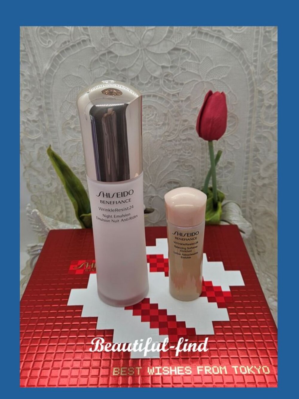 New  Shiseido Benefiance WrinkleResist24 Night Emulsion 2.5oz Free Gift
